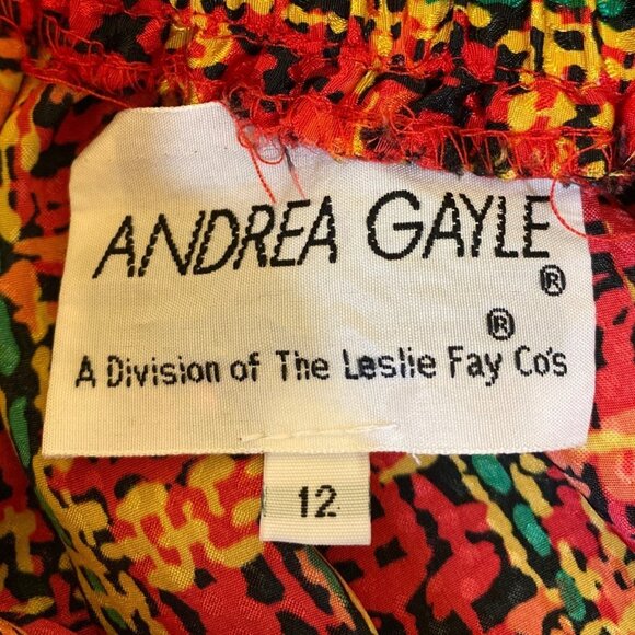 Andrea Gayle Red & Yellow Plaid Pleated Short Skirt Size 12 Polyester Fabric Wom - Picture 4 of 6